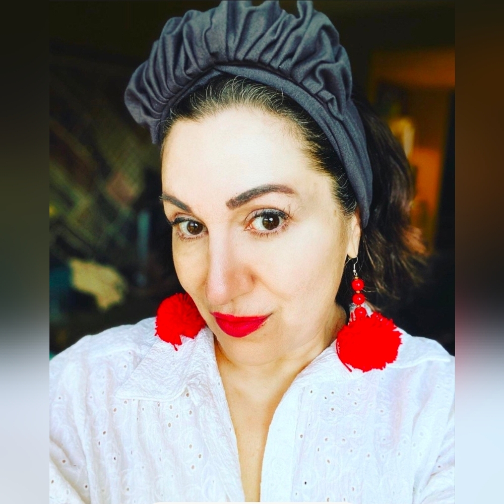 1940s Rolled Knot Headband Black Cotton